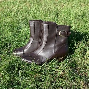 Vintage Chocolate Brown Heeled Boot Booties 9W